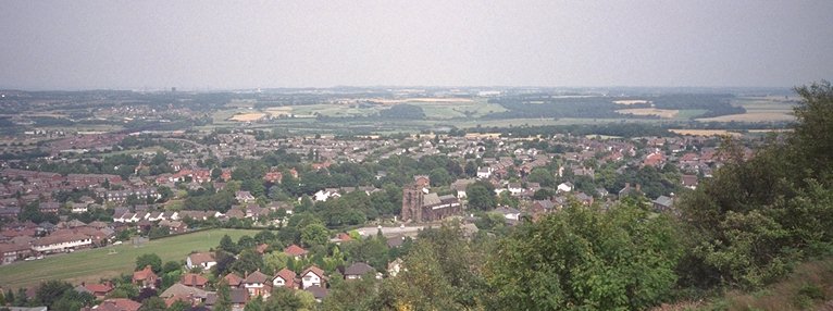 Frodsham from the hilltop looking over the parish church